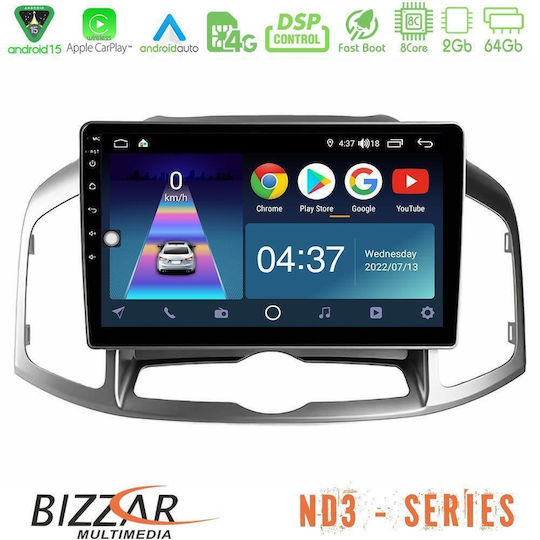 Bizzar Auto-Audiosystem für Chevrolet Captiva 2012-2016 Bluetooth USB Eingebautes Wi-Fi GPS Apple CarPlay Android Auto mit 9 Zoll Touchscreen