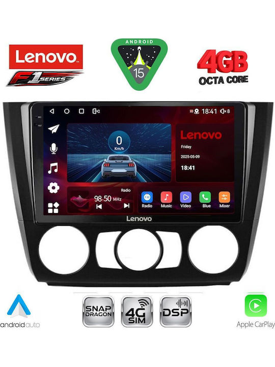 Lenovo Car Audio System for BMW Series 1 2004-2013 with A/C Bluetooth USB WiFi GPS Apple CarPlay Android Auto with 9" Touch Screen