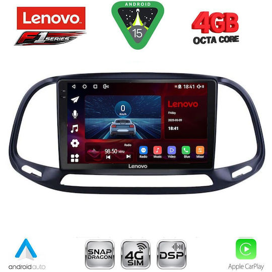 Lenovo Ηχοσύστημα Αυτοκινήτου για Opel Combo Fiat Doblo 2015-2018 (Bluetooth/USB/WiFi/GPS/Apple-Carplay/Android-Auto) με Οθόνη Αφής 9"