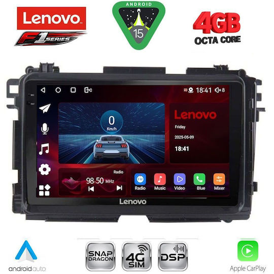 Lenovo Ηχοσύστημα Αυτοκινήτου για Honda HR-V 2015-2021 (Bluetooth/USB/WiFi/GPS/Apple-Carplay/Android-Auto) με Οθόνη Αφής 9"