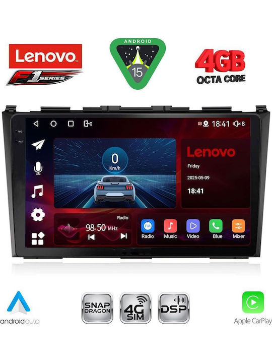 Lenovo Car Audio System for Honda CR-V 2006-2012 Bluetooth USB WiFi GPS Apple CarPlay Android Auto with 9" Touch Screen