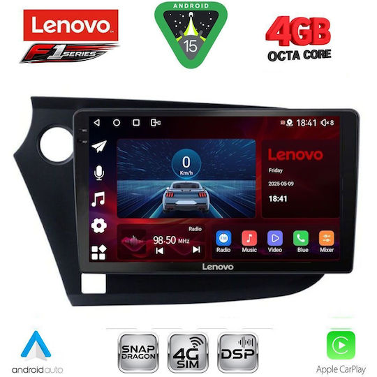 Lenovo Ηχοσύστημα Αυτοκινήτου για Honda Insight 2009-2014 (Bluetooth/USB/WiFi/GPS/Apple-Carplay/Android-Auto) με Οθόνη Αφής 9"