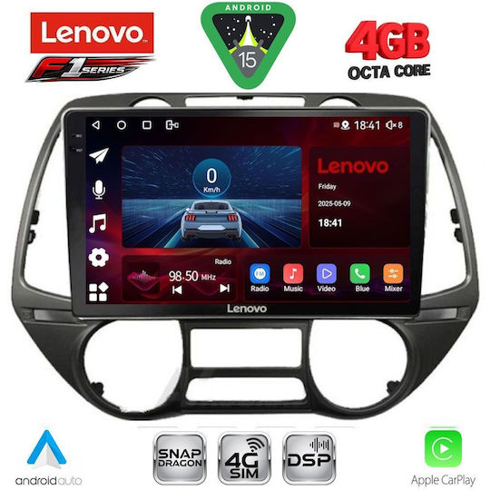 Lenovo Car Audio System for Hyundai i20 2008-2013 (Bluetooth/USB/WiFi/GPS/Apple CarPlay/Android Auto) with 9" Touch Screen
