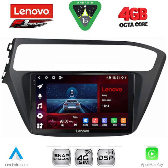 Lenovo Car Audio System for Hyundai i20 2018-2021 Bluetooth USB WiFi GPS Apple CarPlay Android Auto with 9" Touch Screen
