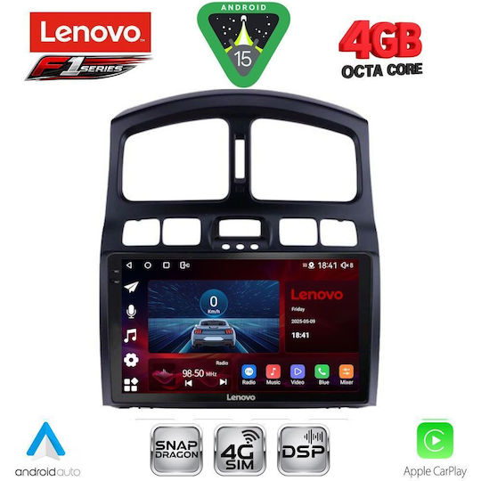 Lenovo Car Audio System for Hyundai Santa Fe 2003-2006 Bluetooth USB WiFi GPS Apple CarPlay Android Auto with 9" Touch Screen