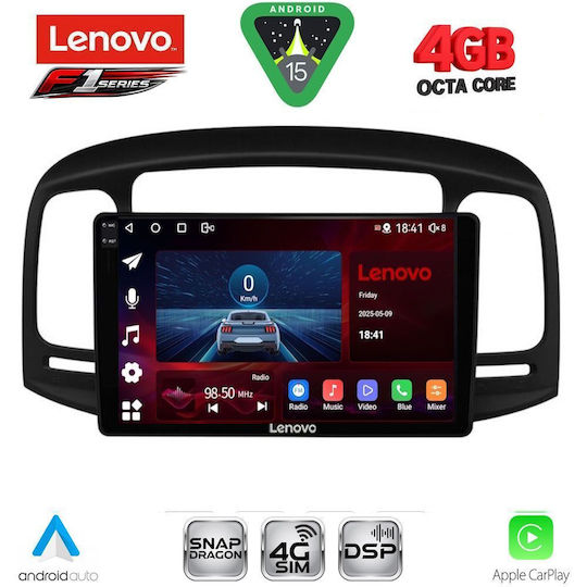 Lenovo Car Audio System for Hyundai Accent 2005-2012 Bluetooth USB WiFi GPS Apple CarPlay Android Auto with 9" Touch Screen