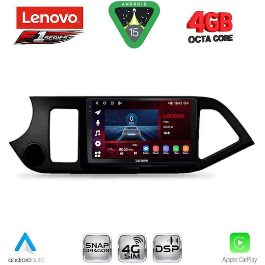 Lenovo Ηχοσύστημα Αυτοκινήτου για Kia Picanto 2011-2017 (Bluetooth/USB/WiFi/GPS/Apple-Carplay/Android-Auto) με Οθόνη Αφής 9"