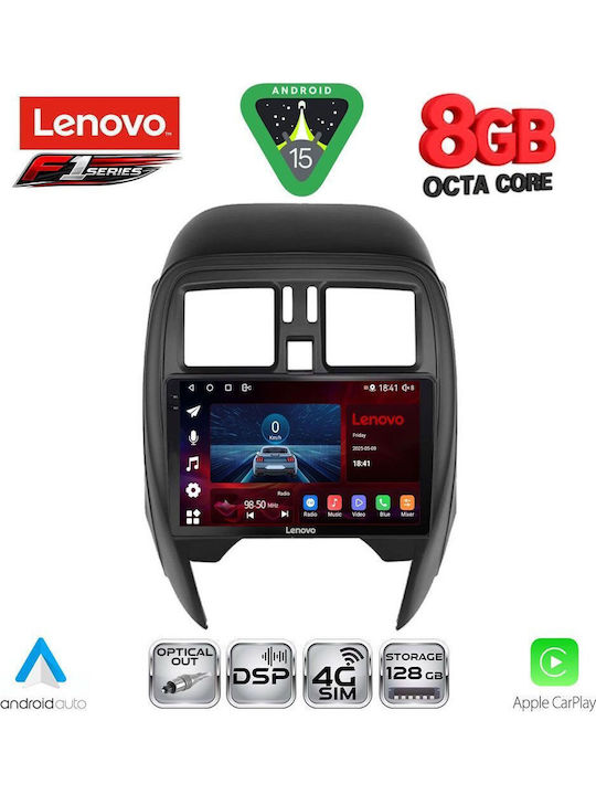 Lenovo Car Audio System for Nissan Micra 2014-2017 (Bluetooth/USB/WiFi/GPS/Apple CarPlay/Android Auto) with 9" Touch Screen