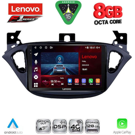 Lenovo Ηχοσύστημα Αυτοκινήτου για Opel Adam / Corsa 2014-2021 (Bluetooth/USB/WiFi/GPS/Apple-Carplay/Android-Auto) με Οθόνη Αφής 9"
