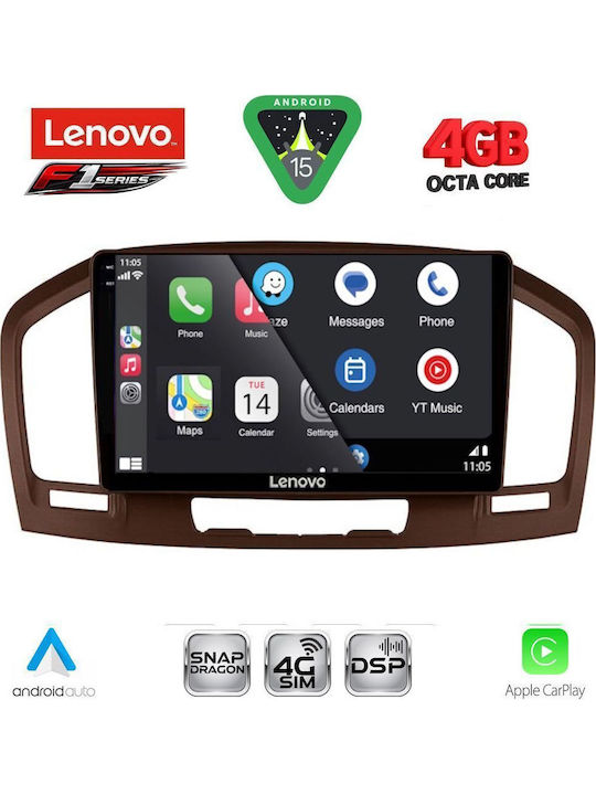 Lenovo Ηχοσύστημα Αυτοκινήτου για Opel Insignia 2008-2013 (Bluetooth/USB/WiFi/GPS/Apple-Carplay/Android-Auto) με Οθόνη Αφής 9"