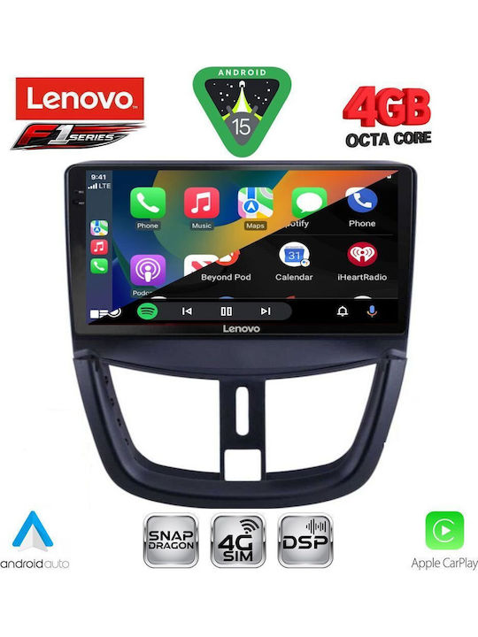 Lenovo Car Audio System for Peugeot 207 2007-2020 Bluetooth USB WiFi GPS Apple CarPlay Android Auto with 9" Touch Screen