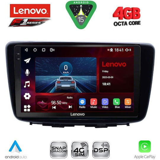 Lenovo Ηχοσύστημα Αυτοκινήτου για Suzuki Baleno 2016-2022 (Bluetooth/USB/WiFi/GPS/Apple-Carplay/Android-Auto) με Οθόνη Αφής 9"