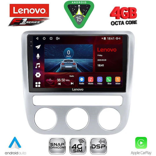 Lenovo Ηχοσύστημα Αυτοκινήτου για Volkswagen Eos / Scirocco 2006 με Clima (Bluetooth/USB/WiFi/GPS/Apple-Carplay/Android-Auto) με Οθόνη Αφής 9"