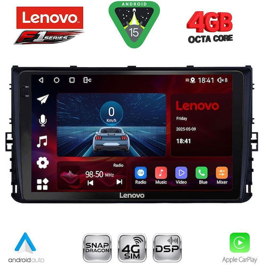 Lenovo Ηχοσύστημα Αυτοκινήτου για Volkswagen Polo / T-Roc / T-Cross 2018-2022 (Bluetooth/USB/WiFi/GPS/Apple-Carplay/Android-Auto) με Οθόνη Αφής 9"