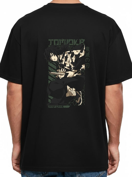 Oversized T-shirt Giyu Tomioka Demon Slayer Stylized Pop Culture Black