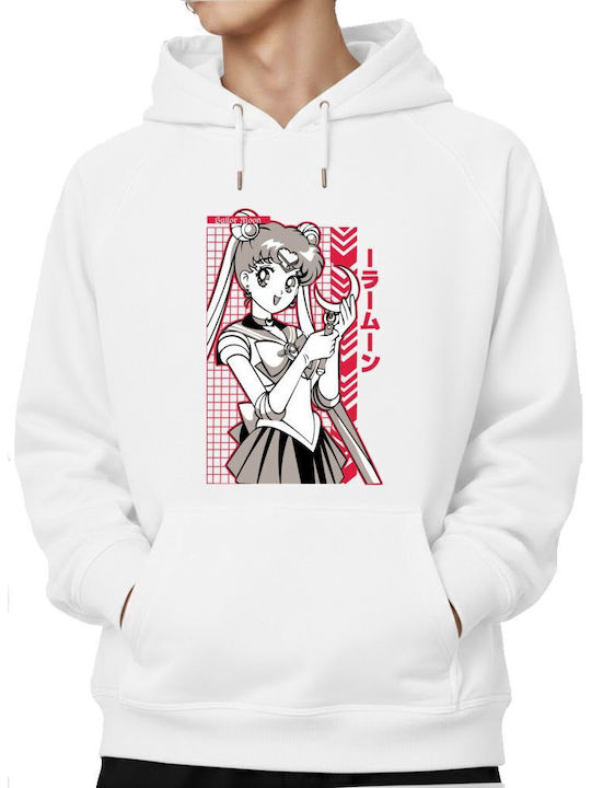 Hoodie Sailor Moon Moon Stick Pop Culture White