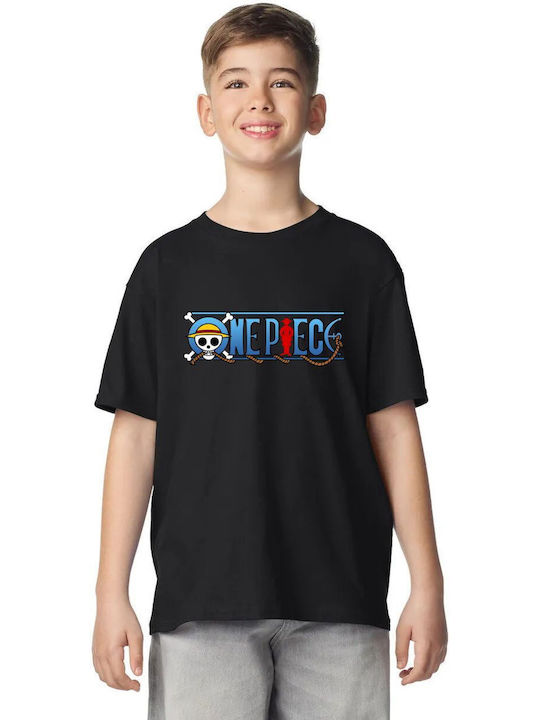 Kinderoberteile Kurzärmelig Schwarz Ein Stück Logo