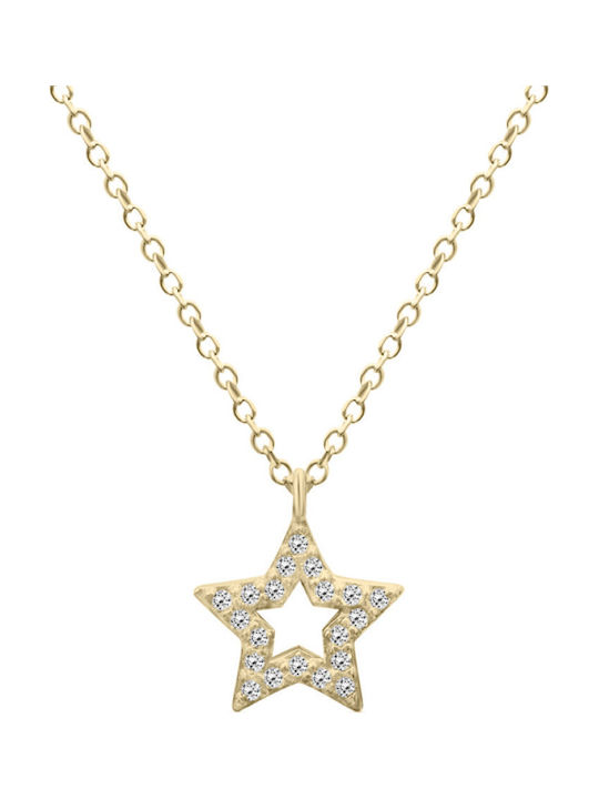 Chrilia Halskette mit Stern-Design aus 9K Gold mit Zirkon