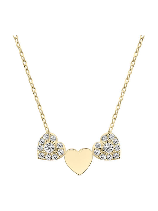Chrilia Gold 14K Necklace with Zircon