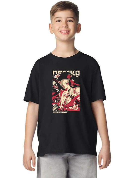 Детска Тениска Черен Nezuko Kamado Stylized Graphic