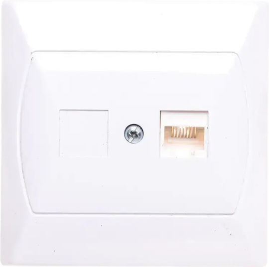 Ospel Netzteilbuchse Einzeln Rj45 Cat.5e Forex Akzent Weiß Gpk-1a F 00