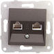 Panasonic Novella Computer Socket 2xrj45 Cat 5e Black 92105534m