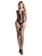 Transparente Gittermuster Schwarzes Sexy Bodystocking O S