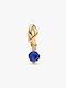 Pandora Hängendes Charm mit Steinen aus Vergoldetem Silber Blau