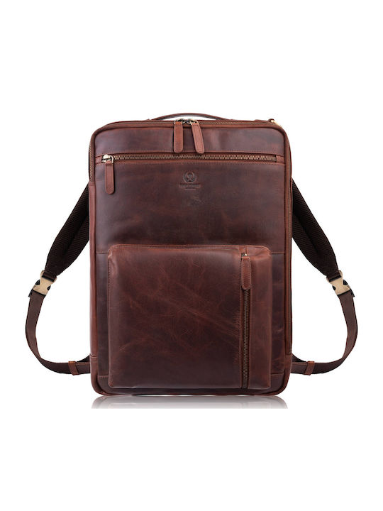Premium Leather Urban Backpack Work Laptop Cognac Paolo Peruzzi Ay-31-cg