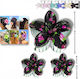 Set of Claw Clips with Flower Fruit Design – 3 Pieces 8cm & 4cm