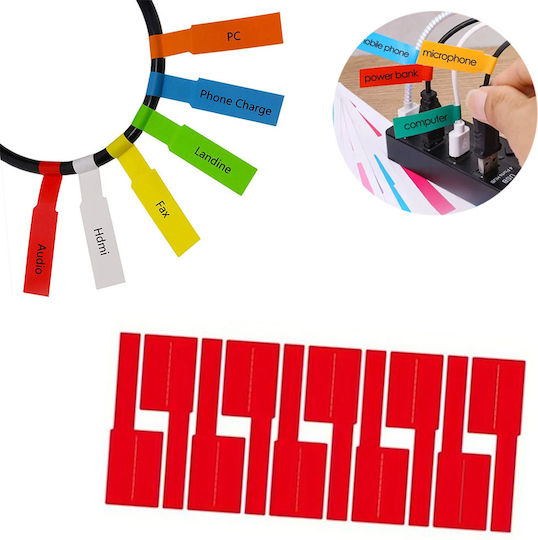 Kabelclips Set Wasserdichte Selbstklebende Organisationsetiketten 10St 8.4x2.6x1.4cm Rote