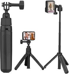 Trepied Reglabil de Mână Selfie Stick Mini 19-43cm Cap Rotativ 360 de Grade Camere de Acțiune Universal Negru