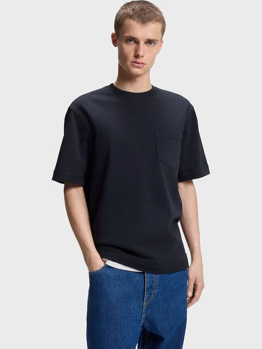Hugo Herrenblusen Kurzarm T-Shirts Blau