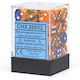 Chessex Gemini 12mm D6 Dice Blocks Pips Dice Blocks 36 Dice Blue-orange W White