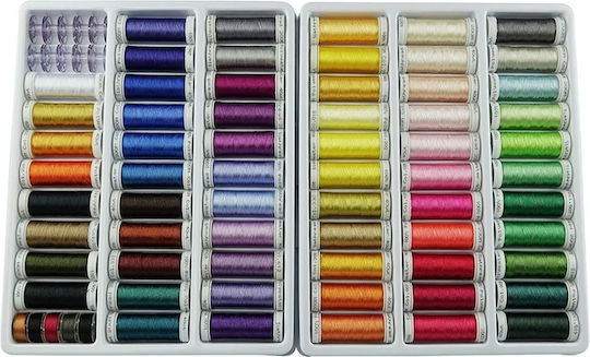 Embroidery Thread Set 63 Spools 300 M Multicolor