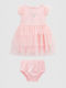 Girls Dress Short Sleeve Set With Panty Pink
