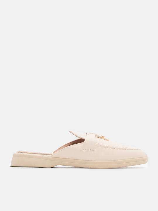 Luigi Flat Damen Pantoletten in Beige Farbe