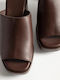 Damen Pantoletten mit Chunky Hoch Absatz in Braun Farbe K26-301-68368-KAFE