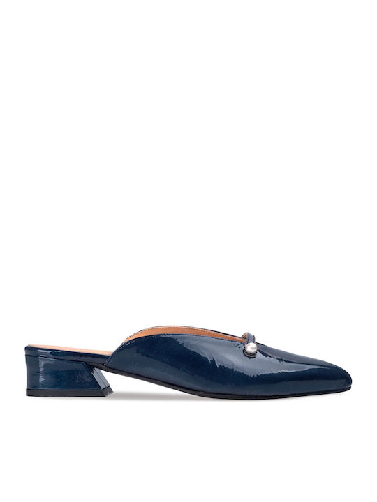 Boss Shoes Mules με Τακούνι σε Μπλε Χρώμα