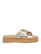 Sandale Flatforme Din Piele Pentru Femei Aurii