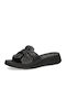 Leather Women's Flat Sandals Black