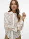 Long Sleeve Women's Denim Shirt Ecru