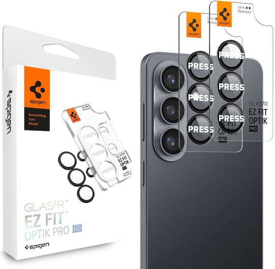 Spigen Glas.tR EZ Fit Optik Pro HD 2-Pack Camera Protection Tempered Glass Black for Samsung Galaxy S26