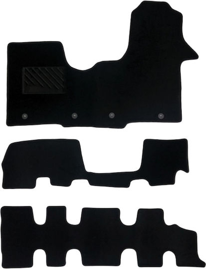 Luxury Quality Carpet Mats Black Compatible with Nissan NV300 3 Rows Model 2014-present 3pcs