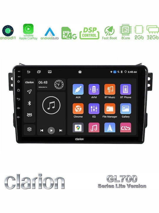Clarion Car Audio System for Opel Agila Suzuki Splash 2008-2014 Bluetooth USB WiFi GPS Apple CarPlay Android Auto with 9" Touch Screen