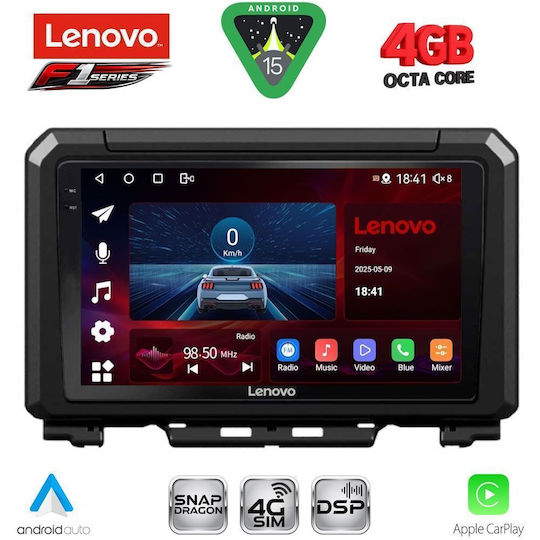 Lenovo Ηχοσύστημα Αυτοκινήτου για Suzuki Jimny 2017 (Bluetooth/USB/WiFi/GPS/Apple-Carplay/Android-Auto) με Οθόνη Αφής 9"