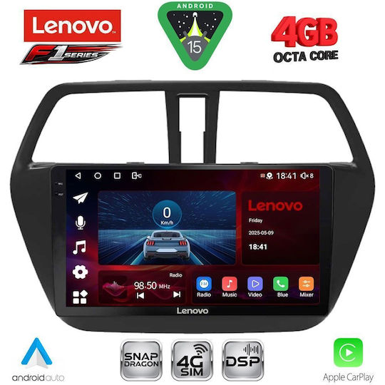 Lenovo Ηχοσύστημα Αυτοκινήτου για Suzuki SX4 S-Cross 2014-2021 (Bluetooth/USB/WiFi/GPS/Apple-Carplay/Android-Auto) με Οθόνη Αφής 9"