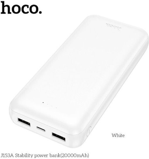 Hoco J153A Power Bank 20000mAh 10W mit USB-A Ausgangsanschlüsse und USB-C Ausgangsanschlüsse Weiß