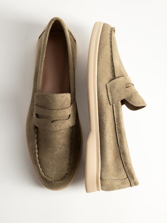 Bozikis Γυναικεία Loafers σε Πράσινο Χρώμα