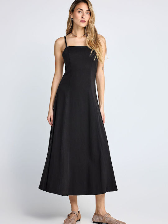 Funky Buddha Summer Midi Dress Black